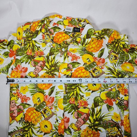 Spongebob Squarepants Hawaiian Print Button-Up Shirt Kids Size XL - Picture 5 of 8